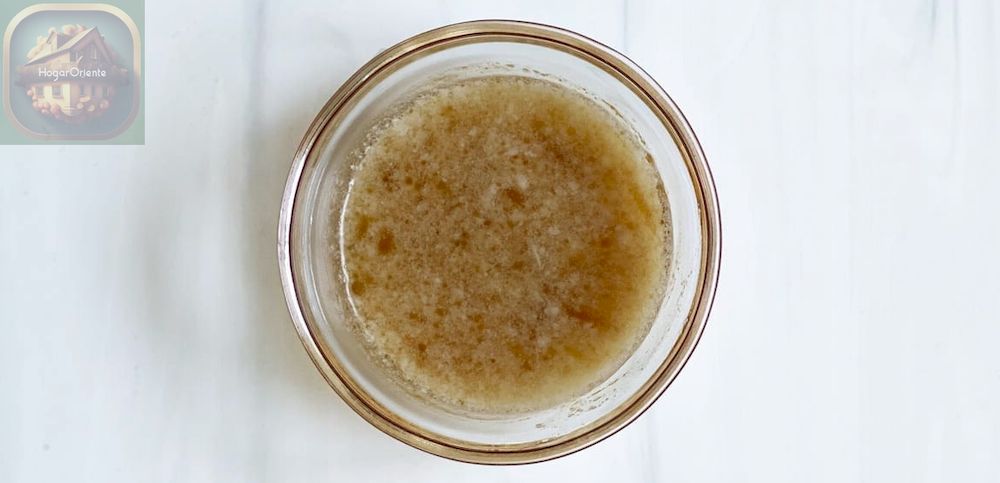 gel de aloe vera y aceite de coco y azúcar moreno mezclados en un bol