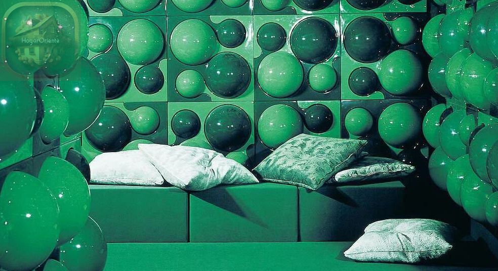 sala de estar verde funky